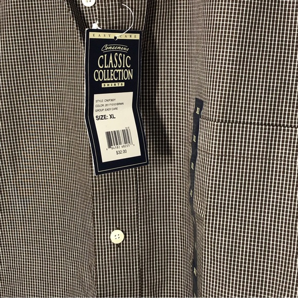 New Consensus Easy Care Mens Plaid Shirt - Picture 4 of 6